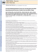 Cover page: Prenatal Methamphetamine Exposure and Neonatal and Infant Neurobehavioral Outcome: Results from the IDEAL Study