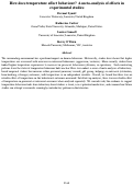 Cover page: How does temperature affect behaviour? A meta-analysis of effects inexperimental studies