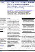 Cover page: CCL21-DC in situ vaccination in murine NSCLC overcomes resistance to immunotherapy and generates systemic tumor-specific immunity