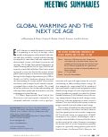 Cover page: Global Warming and the Next Ice Age