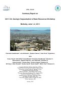 Cover page: Summary Report on CO2 Geologic Sequestration &amp; Water Resources Workshop