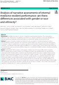 Cover page: Analysis of narrative assessments of internal medicine resident performance: are there differences associated with gender or race and ethnicity?