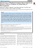 Cover page: Maximal sum of metabolic exchange fluxes outperforms biomass yield as a predictor of growth rate of microorganisms.