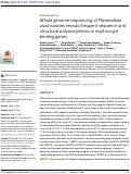 Cover page: Whole genome sequencing of Plasmodium vivax isolates reveals frequent sequence and structural polymorphisms in erythrocyte binding genes