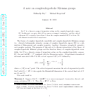 Cover page: A Note on Complex-Hyperbolic Kleinian Groups