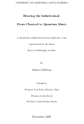 Cover page: Hearing the Infinitesimal: From Classical to Quantum Music