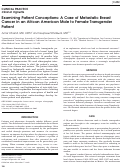 Cover page: Examining Patient Conceptions: A Case of Metastatic Breast Cancer in an African American Male to Female Transgender Patient