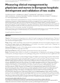 Cover page: Measuring clinical management by physicians and nurses in European hospitals: development and validation of two scales