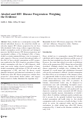 Cover page: Alcohol and HIV Disease Progression: Weighing the Evidence