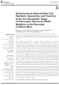 Cover page: Deficiencies in Natural Killer Cell Numbers, Expansion, and Function at the Pre-Neoplastic Stage of Pancreatic Cancer by KRAS Mutation in the Pancreas of Obese Mice