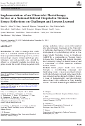 Cover page: Implementation of an Ultraviolet Phototherapy Service at a National Referral Hospital in Western Kenya: Reflections on Challenges and Lessons Learned