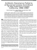 Cover page: Antibiotic Resistance Patterns of Bacterial Isolates from Blood in San Francisco County, California, 1996-1999