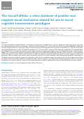 Cover page: The SocialVidStim: a video database of positive and negative social evaluation stimuli for use in social cognitive neuroscience paradigms