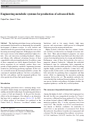 Cover page: Engineering metabolic systems for production of advanced fuels