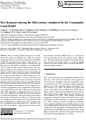 Cover page: Fire dynamics during the 20th century simulated by the Community Land Model