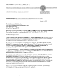 Cover page of UC Comments on DEA's Advanced Notice of Proposed Rulemaking on Controlled Substance Destruction Alternatives to Incinceration (RIN 1117-AB84/Docket No. DEA-1144)