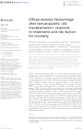 Cover page: Diffuse alveolar hemorrhage after hematopoietic cell transplantation- response to treatments and risk factors for mortality.