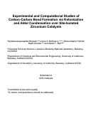 Cover page: Experimental and Computational Studies of Carbon–Carbon Bond Formation via Ketonization and Aldol Condensation over Site-Isolated Zirconium Catalysts