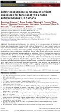 Cover page: Safety assessment in macaques of light exposures for functional two-photon ophthalmoscopy in humans.