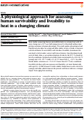 Cover page: A physiological approach for assessing human survivability and liveability to heat in a changing climate.