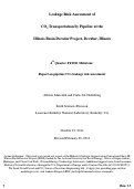 Cover page: Leakage Risk Assessment of  CO2 Transportation by Pipeline at the Illinois Basin Decatur Project, Decatur, Illinois