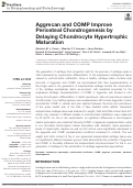 Cover page: Aggrecan and COMP Improve Periosteal Chondrogenesis by Delaying Chondrocyte Hypertrophic Maturation