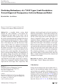 Cover page: Predicting Redundancy of a 7 DOF Upper Limb Exoskeleton Toward Improved Transparency between Human and Robot