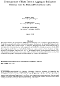 Cover page: Consequences of Data Error in Aggregate Indicators: Evidence from the Human Development Index