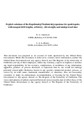 Cover page: Explicit solutions of the Kapchinskij-Vladimirskij equations for quadrupoles with unequal drift lengths, arbitrary field strength, and undepressed tune