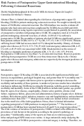 Cover page: Risk Factors of Postoperative Upper Gastrointestinal Bleeding Following Colorectal Resections