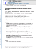 Cover page: Evaluating training needs in clinical psychology doctoral programs