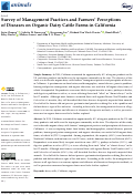 Cover page: Survey of Management Practices and Farmers' Perceptions of Diseases on Organic Dairy Cattle Farms in California.