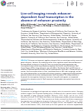 Cover page: Live-cell imaging reveals enhancer-dependent Sox2 transcription in the absence of enhancer proximity