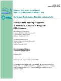 Cover page: Utility green pricing programs: A statistical analysis of program 
effectiveness