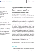 Cover page: Championing awareness of the opioid epidemic through a service-learning module for non-STEM biology majors