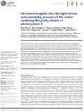 Cover page: Structural insights into the light-driven auto-assembly process of the water-oxidizing Mn4CaO5-cluster in photosystem II