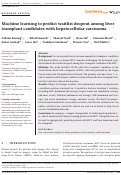 Cover page: Machine learning to predict waitlist dropout among liver transplant candidates with hepatocellular carcinoma