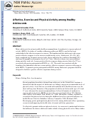 Cover page: Affect, exercise, and physical activity among healthy adolescents.