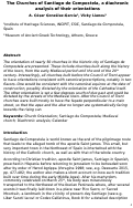 Cover page: The Churches of Santiago de Compostela, a diachronic analysis of their orientations