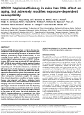 Cover page: XRCC1 haploinsufficiency in mice has little effect on aging, but adversely modifies exposure-dependent susceptibility