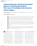 Cover page: Federal Statutes and Environmental Justice in the Navajo Nation: The Case of Fracking in the Greater Chaco Region