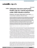 Cover page: Saltwater intrusion and human health risks for coastal populations under 2050 climate scenarios.