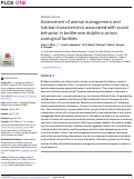 Cover page: Assessment of animal management and habitat characteristics associated with social behavior in bottlenose dolphins across zoological facilities