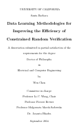 Cover page: Data Learning Methodologies for Improving the Efficiency of Constrained Random Verification