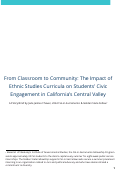 Cover page: From Classroom to Community: The Impact of Ethnic Studies Curricula on Students’ Civic Engagement in California’s Central Valley