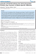 Cover page: Cytosolic SYT/SS18 Isoforms Are Actin-Associated Proteins that Function in Matrix-Specific Adhesion