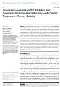 Cover page: Clinical Development of AKT Inhibitors and Associated Predictive Biomarkers to Guide Patient Treatment in Cancer Medicine