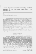 Cover page: Lexical Evidence in Transliterating for Deaf Students in the University Classroom: Two Perspectives
