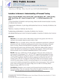 Cover page: Variation in Women's Understanding of Prenatal Testing.