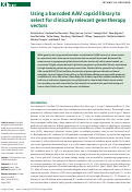 Cover page: Using a barcoded AAV capsid library to select for clinically relevant gene therapy vectors